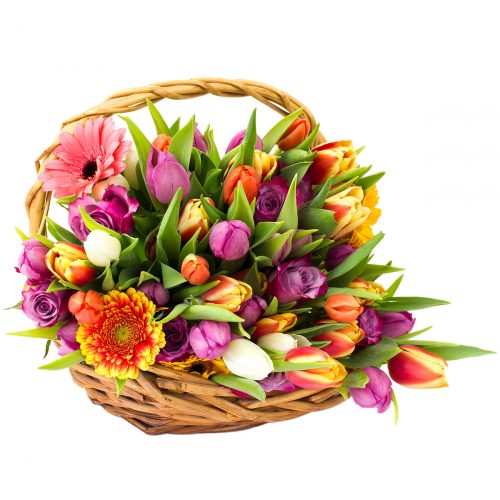 Корзина с цветами «Яркий праздник»