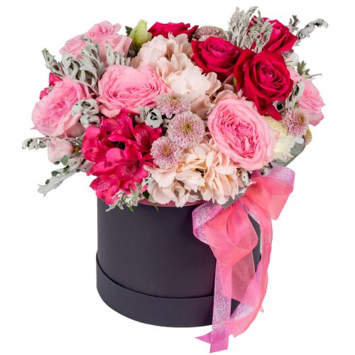 Цветы в шляпной коробке «Сердце весны»