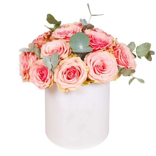 Цветы в шляпной коробке «Сияние»