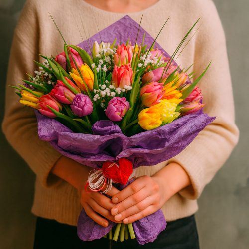 Букет из свежих цветов «Весенняя мечта»