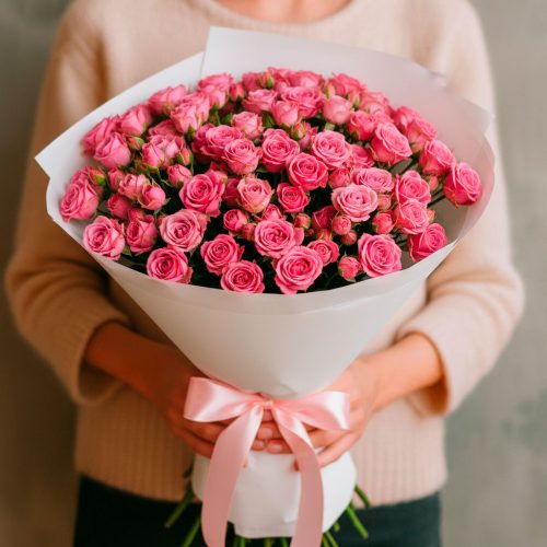 Монобукет из кустовых роз «Розовая мечта»