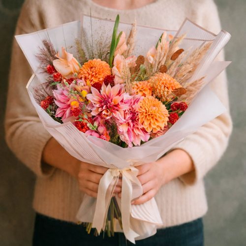 Цветочный букет «Оранжевое вдохновение»
